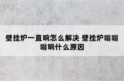 壁挂炉一直响怎么解决 壁挂炉嗡嗡嗡响什么原因